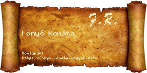 Fonyó Renáta névjegykártya
